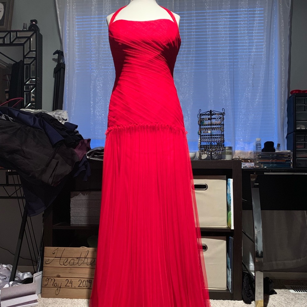 Long formal Vera Wang halter mermaid dress